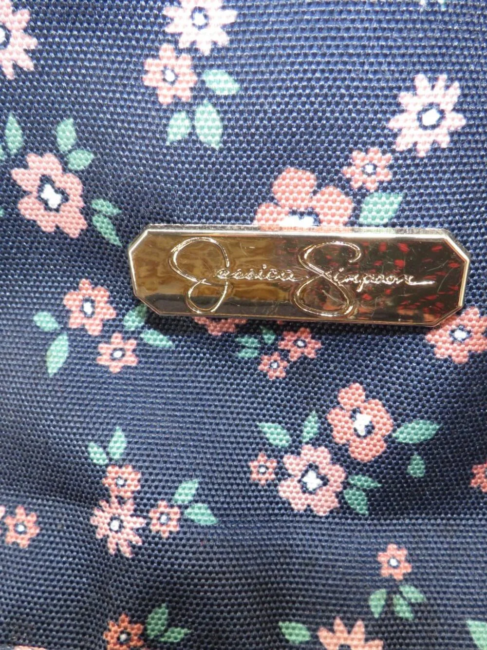 Jessica Simpson Backpack Floral Blue Medium Travel Rucksack School Bag Bookbag
